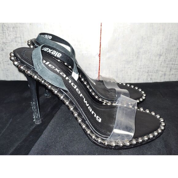 Alexander Wang Nova Stud Clear Sandal Sz 35 - Picture 2 of 4